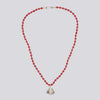 Knotted Coral Necklace With Pendant - NECKLACE 19