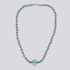Knotted Amazonite Necklace With Faceted Glass Pendant - KNTAMA-4