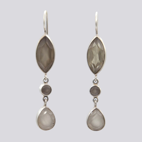 Green Moonstone Dangle Earrings - EARRINGS 50