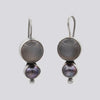 Grey Moonstone and Grey Pearl Drop Earrings - EARRINGS 51