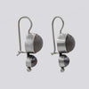 Grey Moonstone and Grey Pearl Drop Earrings - EARRINGS 51