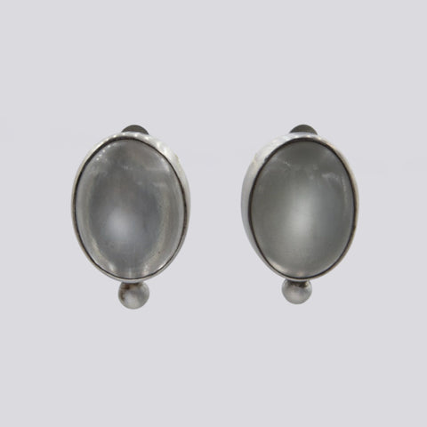 Grey Moonstone Clip On Earrings - EARRINGS 53