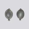 Grey Moonstone Clip On Earrings - EARRINGS 53