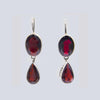 Faceted Garnet Earrings With Cut Out Sterling Silver - EARRINGS 56
