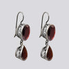 Faceted Garnet Earrings With Cut Out Sterling Silver - EARRINGS 56