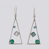 Open Triangle Earrings With Stones - EARRINGS 65