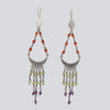 Carnelian Peridot And Amethyst Dangle Earrings - EARRINGS 67
