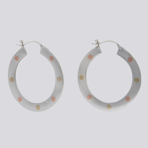 Hoop Earrings With Brass And Copper Inlay - EARRINGS 71
