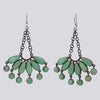 Chrysoprase "Peacock" Dangle Drop Earrings  - EARRINGS 63