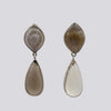 Eye Agate and Smokey Quartz Clip On - EARRINGS 59