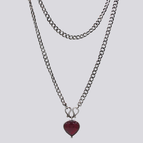 Garnet Chain Necklace- NECKLACE 45