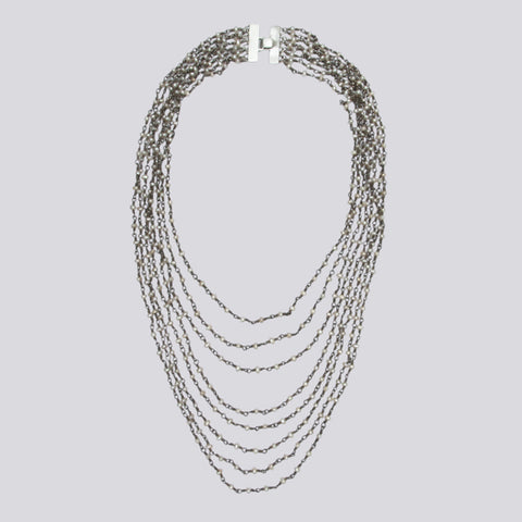 Multi Strand Pearl Rosary Necklace - NECKLACE 47