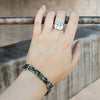 Beaded Green Agate Bracelet- BRACELET 12