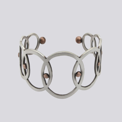 Sterling Silver and Copper Link Cuff- BRACELET 14