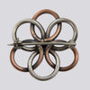 Sterling Silver and Copper Flower Brooch - BROOCH 2