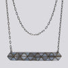 White Agate Mosaic Bar Necklace - NECKLACE 39