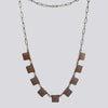 Chocolate Moonstone Square Stone Necklace - Necklace 42