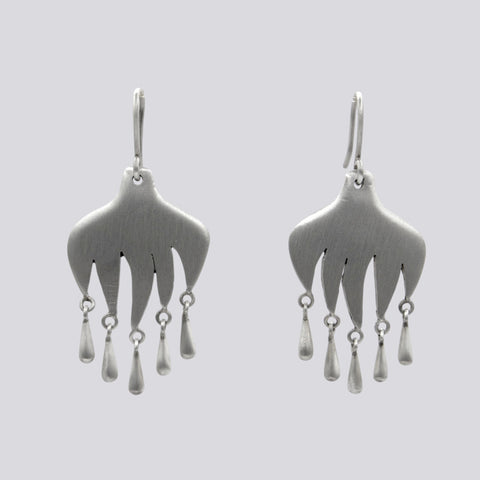 Sterling Silver Fire Fringe Drop Earrings - EARRINGS 72