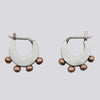 Chunky Sterling Silver Crescent Hoops With Copper Granulation  - EARRINGS 81