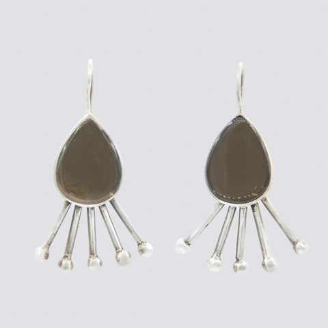 Sterling Silver Teardrop Fringe Earrings - EARRINGS 86