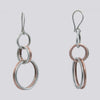 Sterling Silver and Copper Interlocking Circle Earrings - EARRINGS 87