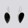 Sterling Silver and Black Onyx Teardrop Earrings - EARRINGS 89