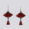 Faceted Deco Style Fan Drop Earrings - EARRINGS 90