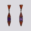 Art Deco Carnelian and Amethyst Drop Earrings - EARRINGS 91