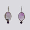 Sterling Silver Cabochon Amethyst Earrings- EARRINGS 92