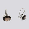 Sterling Silver Faceted Oval Stone Earrings - EARRINGS 49