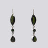 Sterling Silver Green Tourmaline Stone Drop Earrings - EARRINGS 88