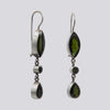 Sterling Silver Green Tourmaline Stone Drop Earrings - EARRINGS 88