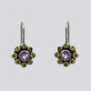 Sparkly Faceted Stone Flower Earrings- EARRINGS 93