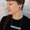 White Agate Mosaic Bar Necklace - NECKLACE 39