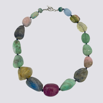 Knotted Mixed Stone Necklace - KNTMX-1