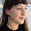 Sterling Silver Hand-Etched Teardrop Earrings - EARRINGS 80