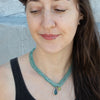 Apatite Necklace With Peridot Pendant - NECKLACE 22