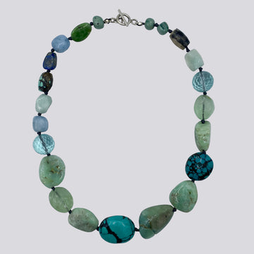 Knotted Mixed Stone Necklace - KNTMX-10