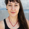 Knotted Coral Necklace With Pendant - NECKLACE 19