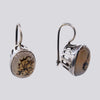 Sterling Silver Agate Stone Earrings with Cutout Bezel  - EARRINGS 99