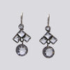 Sterling Silver with Geometric Stone Drop Earrings- EARRINGS 26