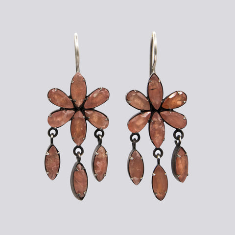 Beautiful Flower Earring with Faceted Marquise Dangles- EARRINGS 98