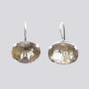 Sterling Silver Faceted Oval Stone Earrings - EARRINGS 49