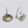 Sterling Silver Faceted Oval Stone Earrings - EARRINGS 49