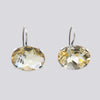 Sterling Silver Faceted Oval Stone Earrings - EARRINGS 49