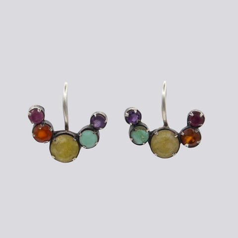Graduating Rainbow Multi-Stone Earrings - EARRINGS 101