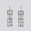 Faceted Rectangle Moonstones with Cascading Rice and Teardrop Fringe  - EARRINGS 104