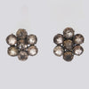 Faceted 7 Stone Cluster Flower Clip-On Earrings- EARRINGS 105