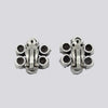 Faceted 7 Stone Cluster Flower Clip-On Earrings- EARRINGS 105