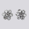 Faceted 7 Stone Cluster Flower Clip-On Earrings- EARRINGS 105